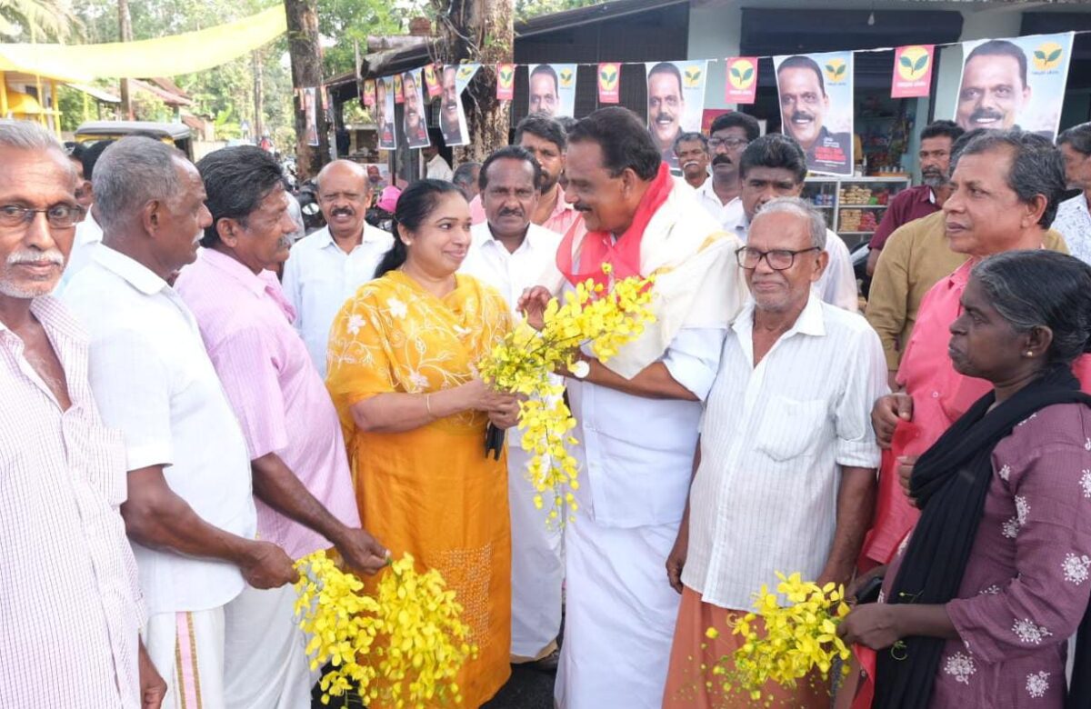 സാബു. കെ ജേക്കബിന് ആവേശകരമായ സ്വീകരണം നൽകി കാർഷിക ഗ്രാമങ്ങളായ പാമ്പാക്കുടയും, തിരുമാറാടിയും