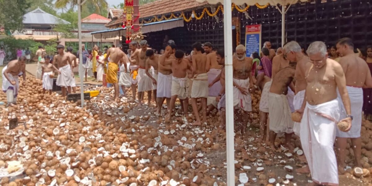 രാമമംഗലം പെരുംതൃക്കോവിലിൽ നാളികേരം തൂളിച്ചു