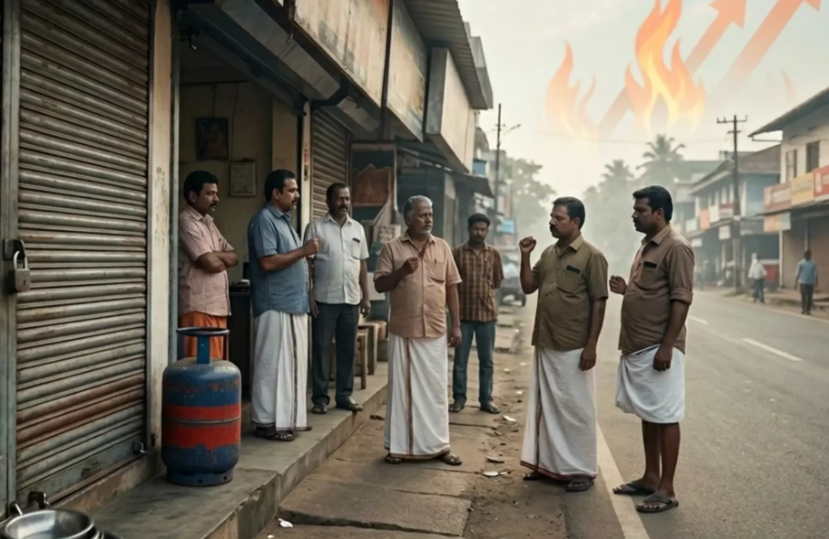 രാജ്യത്ത് പാചകവാതകക്ഷാമം രൂക്ഷമായി തുടരുന്നതിനിടെ വാണിജ്യ സിലിണ്ടറുകള്‍ക്ക് വരുത്തിയ വമ്പൻ വിലവർധനവ് സാധാരണക്കാരായ ചെറുകിട കച്ചവടക്കാർക്ക് ഇരുട്ടടിയാകുന്നു.